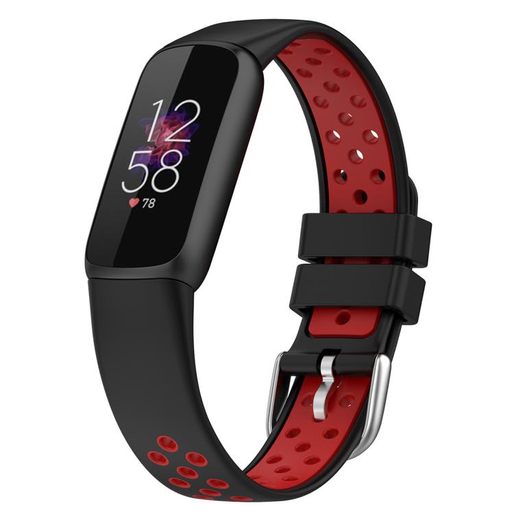 xDfind Breathable Holes Two-color Silicone Watch Band, For Fitbit Luxe