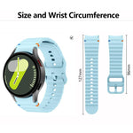 سوار ساعة سيليكون بتطريز متموج مع فيلم منحني ثلاثي الأبعاد، لساعات Samsung Galaxy Watch5 Pro 45mm، Samsung Galaxy Watch5 40mm، Samsung Galaxy Watch4 44mm، Samsung Galaxy Watch4 40mm