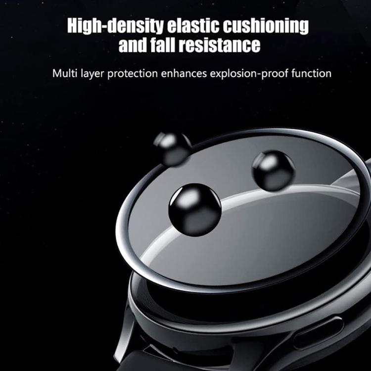 سوار ساعة سيليكون بتطريز متموج مع فيلم منحني ثلاثي الأبعاد، لساعات Samsung Galaxy Watch5 Pro 45mm، Samsung Galaxy Watch5 40mm، Samsung Galaxy Watch4 44mm، Samsung Galaxy Watch4 40mm