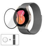 Milanese Magnetic Stainless Steel Watch Band with 3D Curved Film, For Samsung Galaxy Watch6 Classic 43mm, For Samsung Galaxy Watch5 44mm, For Samsung Galaxy Watch5 Pro 45mm, For Samsung Galaxy Watch5 40mm, For Samsung Galaxy Watch4 44mm                ...