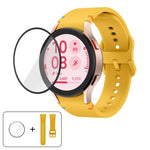 سوار ساعة سيليكون بخياطة عادية مع فيلم منحني ثلاثي الأبعاد، لساعات Samsung Galaxy Watch FE مقاس 40مم، وSamsung Galaxy Watch7 مقاس 44مم، وSamsung Galaxy Watch7 مقاس 40مم، وSamsung Galaxy Watch6 Classic مقاس 47مم
