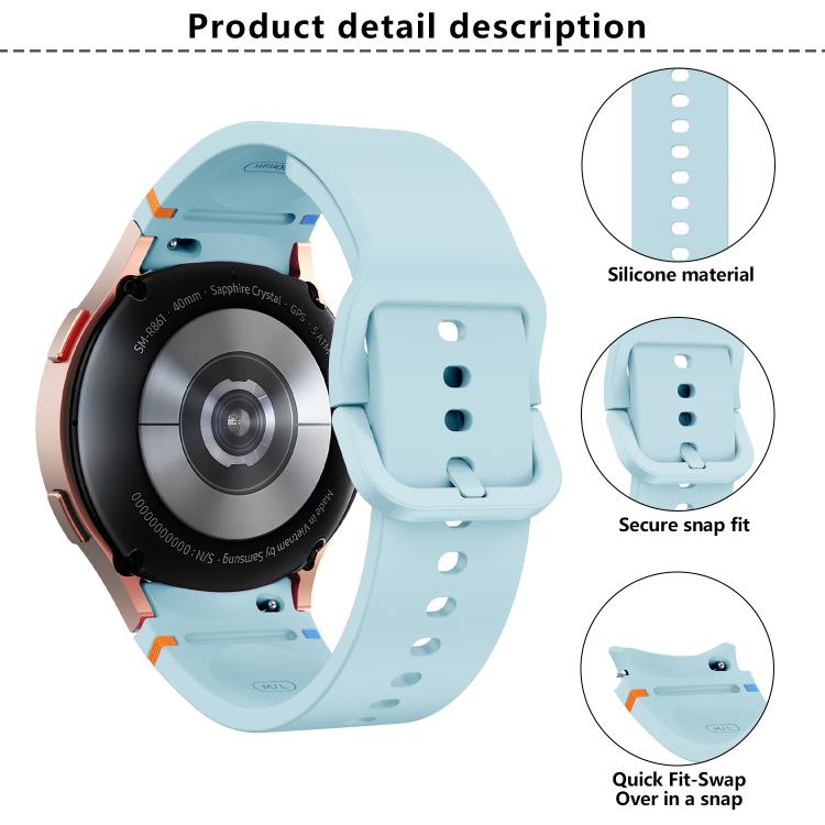 سوار ساعة سيليكون بخياطة عادية مع فيلم منحني ثلاثي الأبعاد، لساعات Samsung Galaxy Watch6 مقاس 44مم، وSamsung Galaxy Watch6 مقاس 40مم، وSamsung Galaxy Watch6 Classic مقاس 43مم، وSamsung Galaxy Watch5 مقاس 44مم