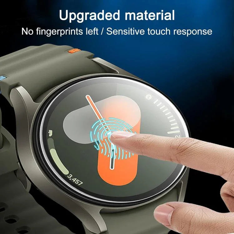 سوار ساعة سيليكون بخياطة عادية مع فيلم منحني ثلاثي الأبعاد، لسامسونج جالاكسي ووتش4 أكتيف 40مم، لسامسونج جالاكسي ووتش4 أكتيف 44مم