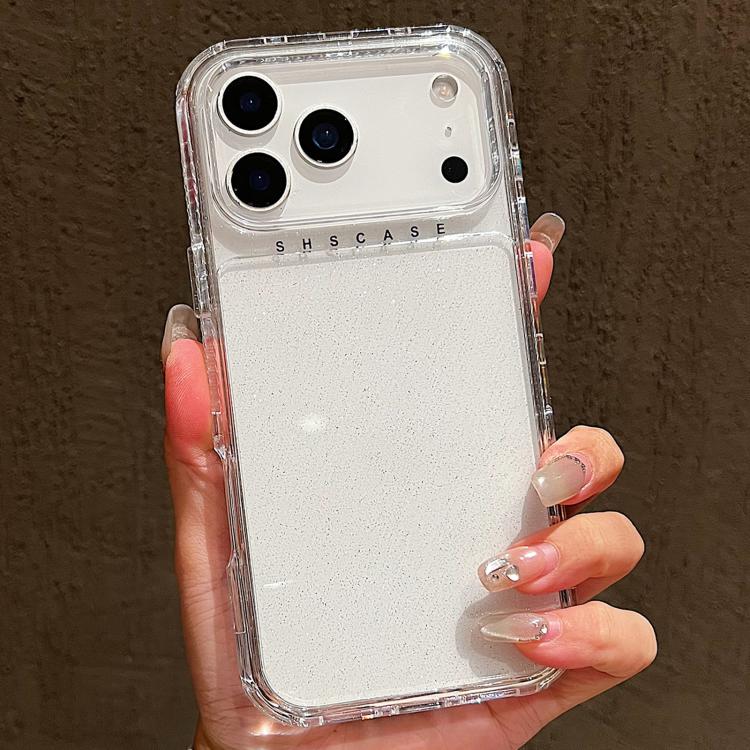 غطاء هاتف 3 في 1 من TPU + PC مع مسحوق لامع، لهواتف iPhone 17 Pro Max، iPhone 17 Pro