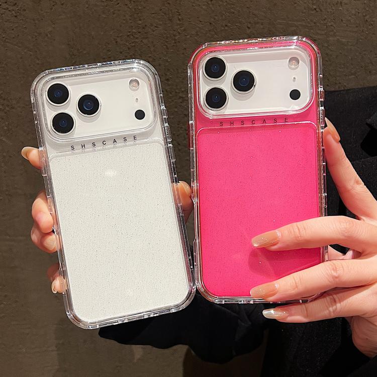 غطاء هاتف 3 في 1 من TPU + PC مع مسحوق لامع، لهواتف iPhone 17 Pro Max، iPhone 17 Pro