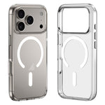 غطاء هاتف هجين شفاف من PC وTPU مع أزرار معدنية MagSafe من ZGA، لهواتف iPhone 17 Pro Max، iPhone 17 Pro، iPhone 17