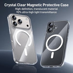 غطاء هاتف هجين شفاف من PC وTPU مع أزرار معدنية MagSafe من ZGA، لهواتف iPhone 17 Pro Max، iPhone 17 Pro، iPhone 17