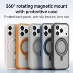 غطاء هاتف هجين من PC وTPU مع حامل دوار 360 درجة MagSafe من ZGA Feitian، لهواتف iPhone 17 Pro، iPhone 17 Pro Max