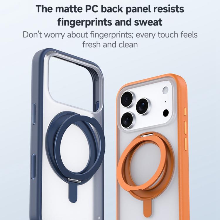 غطاء هاتف هجين من PC وTPU مع حامل دوار 360 درجة MagSafe من ZGA Feitian، لهواتف iPhone 17 Pro، iPhone 17 Pro Max