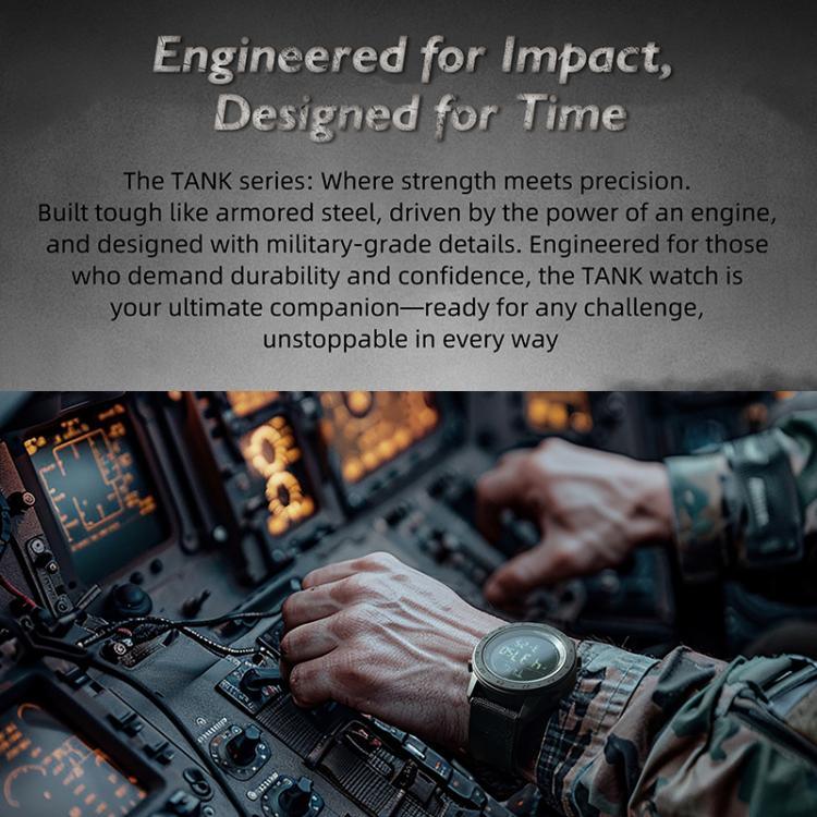 ساعة رياضية مقاومة للماء للرجال من NORTH EDGE TANK 3 تدعم عداد الخطى والبوصلة للخارجية