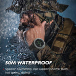 ساعة رياضية مقاومة للماء للرجال من NORTH EDGE TANK 3 تدعم عداد الخطى والبوصلة للخارجية