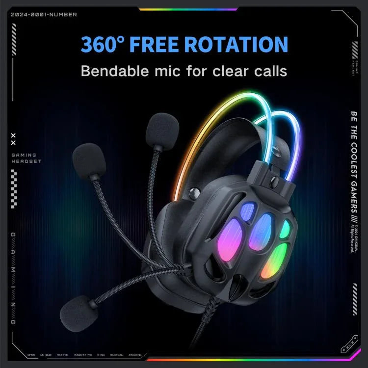 سماعة أذن سلكية ONIKUMA X89 RGB مع ميكروفون، X89