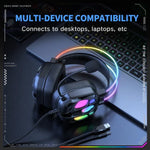 سماعة أذن سلكية ONIKUMA X89 RGB مع ميكروفون، X89