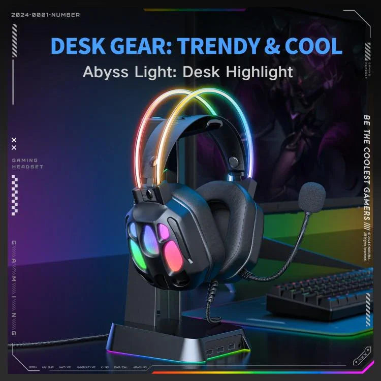 سماعة أذن سلكية ONIKUMA X89 RGB مع ميكروفون، X89