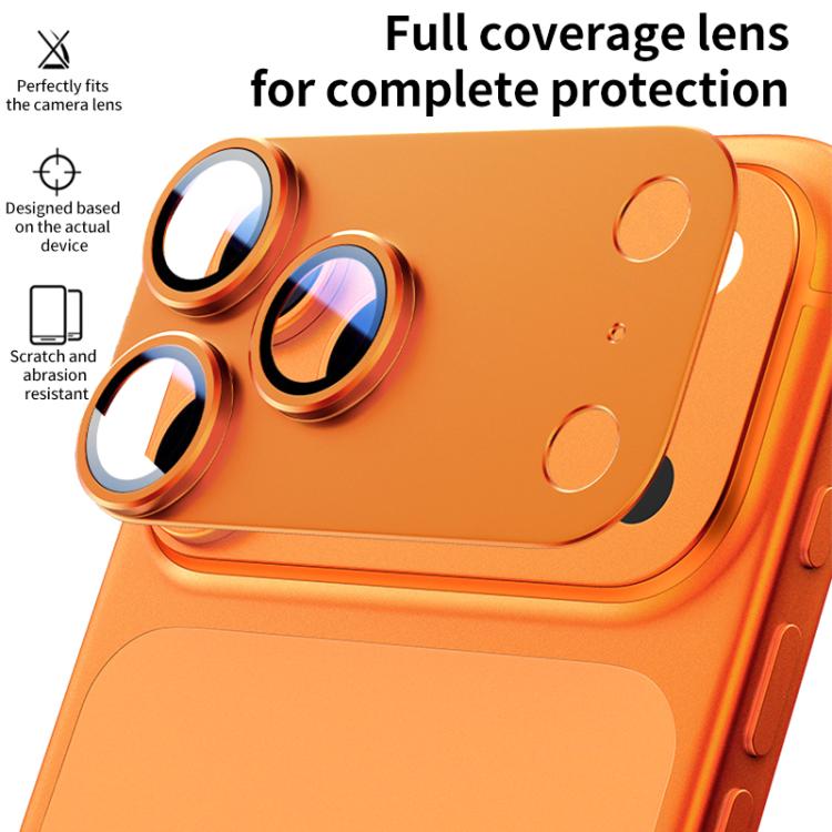 فيلم حلقة عدسة كاميرا معدنية مطفية كاملة التغطية من XDcase Armor، لهواتف iPhone 17 Pro Max، iPhone 17 Pro