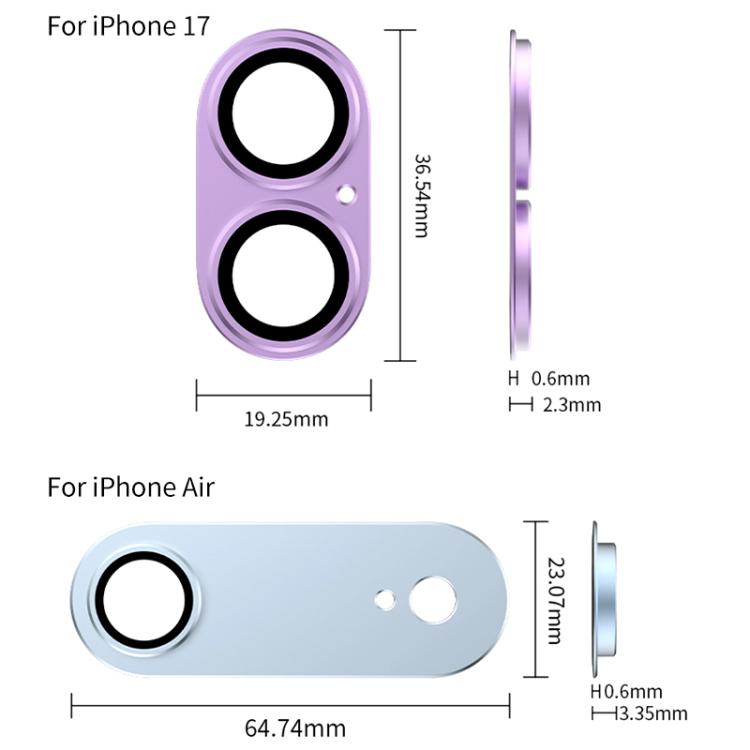 فيلم حلقة عدسة كاميرا معدنية مطفية كاملة التغطية من XDcase Armor، لهاتف iPhone 17