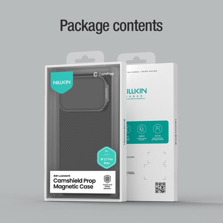 غطاء هاتف شفاف بملمس Prop Shield كاميرا مع مغناطيس MagSafe من NILLKIN، لهواتف iPhone 17 Pro Max و iPhone 17 Pro