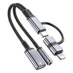 محول كابل 4 في 1 USB-C / Type-C، 8 دبابيس إلى USB-C / Type-C، وصوت 3.5 مم، Type-C، 8 دبابيس إلى USB-C / Type-C، 3.5 مم