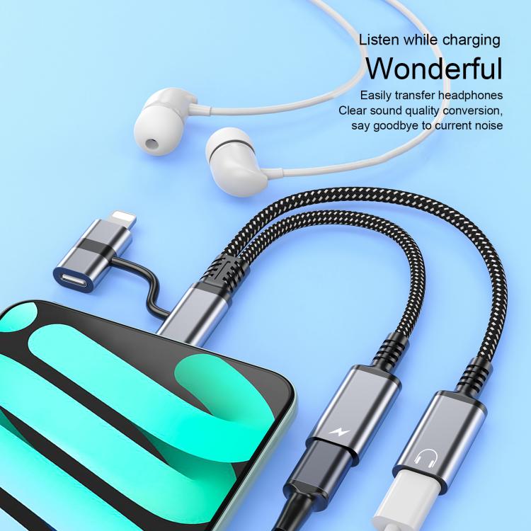 محول كابل 4 في 1 USB-C / Type-C، 8 دبابيس إلى USB-C / Type-C، وصوت 3.5 مم، Type-C، 8 دبابيس إلى USB-C / Type-C، 3.5 مم