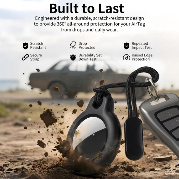 غطاء حماية PC مع حبل من xDfind، لجهاز AirTag الجيل الثاني / AirTag الجيل الأول