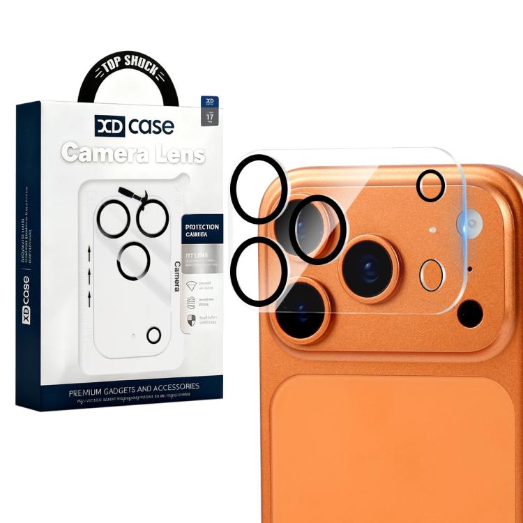 فيلم زجاج مقسى مدمج مطبوع بشاشة حريرية لعدسة الكاميرا الخلفية من XDcase، لهواتف iPhone 17 Pro Max، iPhone 17 Pro، iPhone 17، iPhone Air، iPhone 16 Pro / 16 Pro Max، iPhone 16 / 16 Plus، iPhone 15 Pro / 15 Pro Max، iPhone 15 / 15 Plus