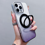 غطاء هاتف شفاف مع حامل دوار 360 درجة متدرج اللون ومغناطيس MagSafe، لهواتف iPhone 17 Pro Max و iPhone 17 Pro و iPhone 17 و iPhone Air و iPhone 16 Pro Max و iPhone 16 Pro و iPhone 16 Plus و iPhone 16
