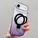 غطاء هاتف شفاف مع حامل حلقة معدنية متدرجة اللون ومغناطيس MagSafe، لهواتف iPhone 17 Pro Max و iPhone 17 Pro و iPhone 17 و iPhone Air و iPhone 16 Pro Max و iPhone 16 Pro و iPhone 16 Plus و iPhone 16