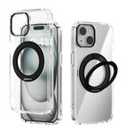 غطاء هاتف شفاف مع حامل دوار Q-LUCK مغناطيسي MagSafe من ABEEL، لهواتف iPhone 13 Pro Max، iPhone 13 Pro، iPhone 13