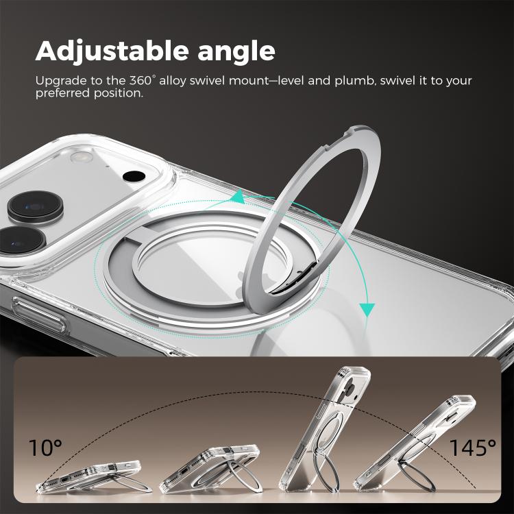 غطاء هاتف شفاف مع حامل دوار Q-LUCK مغناطيسي MagSafe من ABEEL، لهواتف iPhone 13 Pro Max، iPhone 13 Pro، iPhone 13