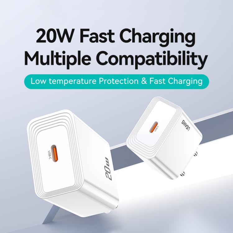 شاحن سريع USB-C / Type-C منفذ واحد USAMS CC325 T69 PD 20 واط، CC325