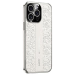 غطاء هاتف من الجلد العادي PC بنقشة تنين السحاب، لهاتف iPhone 14 Pro Max