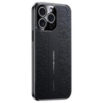 غطاء هاتف من الجلد العادي PC بنقشة تنين السحاب، لهاتف iPhone 14 Pro Max