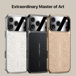 غطاء هاتف من الجلد العادي PC بنقشة تنين السحاب، لهاتف iPhone 14 Pro Max