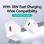 شاحن سريع USB-A منفذ واحد USAMS CC324 T69 QC18W، CC324