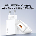 شاحن سريع USB-A منفذ واحد USAMS CC324 T69 QC18W، CC324