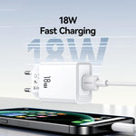 شاحن سريع USB-A منفذ واحد USAMS CC324 T69 QC18W، CC324