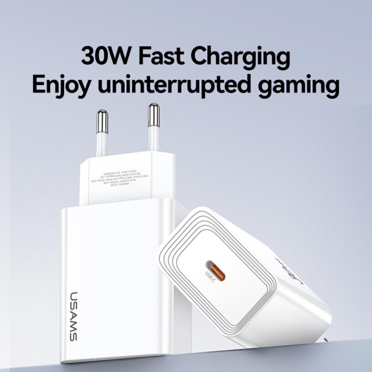 شاحن سريع USB-C / Type-C منفذ واحد USAMS CC329 T69 PD 30 واط، CC329
