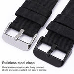 Stainless Steel Pin Buckle Nylon Woven Canvas Watch Band, 16mm, 18mm