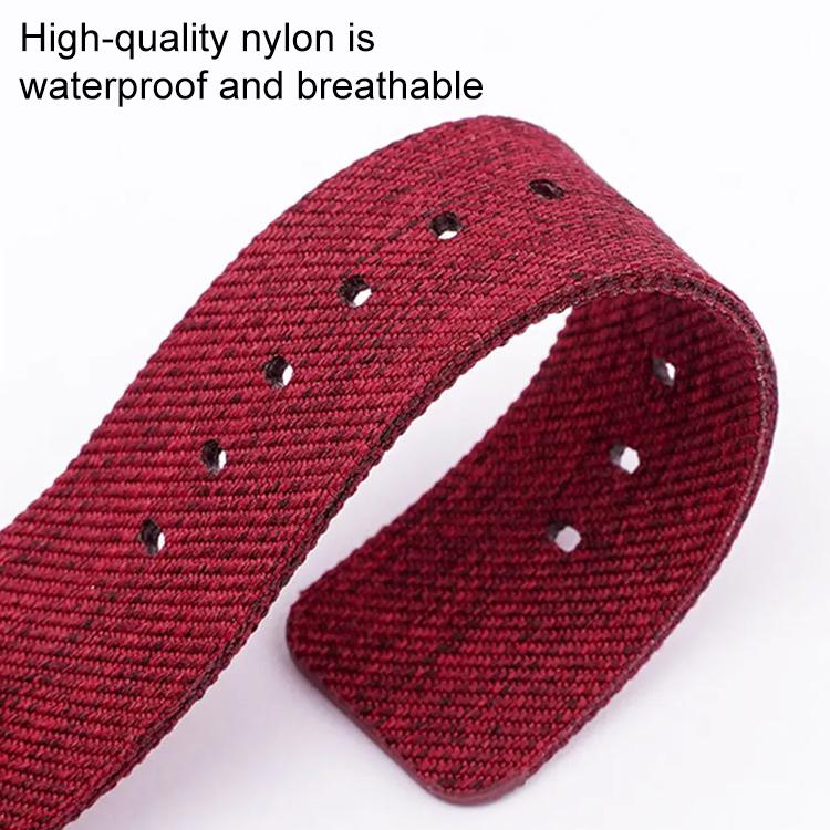 Stainless Steel Pin Buckle Nylon Woven Canvas Watch Band, 16mm, 18mm