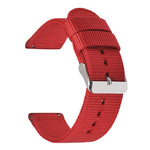 Stainless Steel Pin Buckle Solid Color Nylon Canvas Watch Band, 18mm, 20mm, 22mm