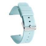 Stainless Steel Silver Pin Buckle Solid Color Silicone Waterproof Watch Band, 10mm, 12mm, 14mm, 15mm