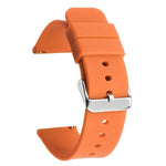 Stainless Steel Silver Pin Buckle Solid Color Silicone Waterproof Watch Band, 16mm, 18mm, 19mm