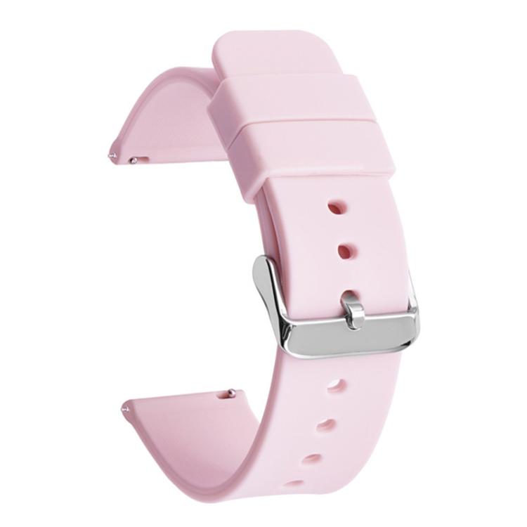 Stainless Steel Silver Pin Buckle Solid Color Silicone Waterproof Watch Band, 24mm