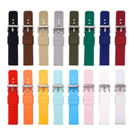 Stainless Steel Silver Pin Buckle Solid Color Silicone Waterproof Watch Band, 24mm