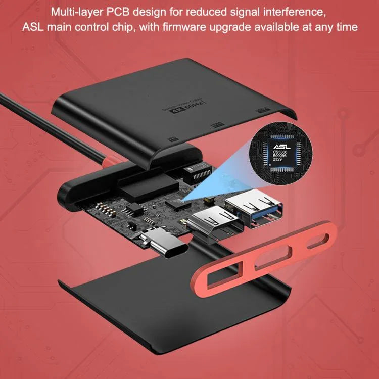 محطة إرساء مكتبية 3 في 1 من نوع Type-C إلى HDMI + USB 3.0 + منفذ شحن Type-C PD، لجهاز نينتندو سويتش