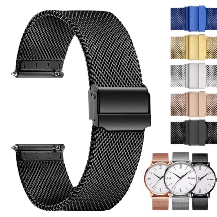 Milanese Buckle Stainless Steel Watch Band, 19mm, 20mm, 21mm, 22mm, 24mm