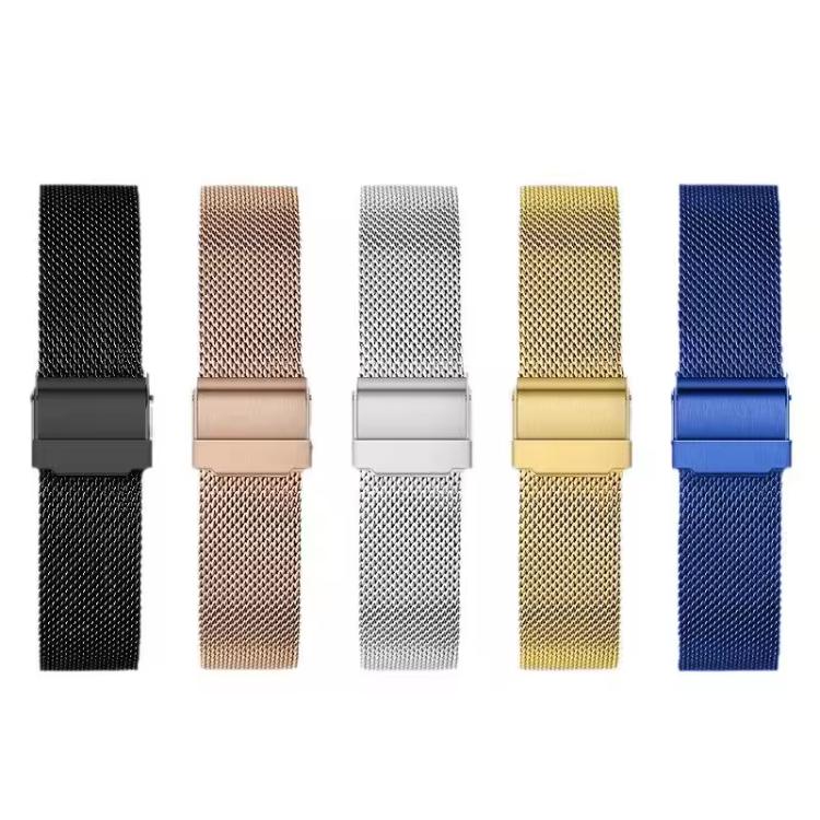 Milanese Buckle Stainless Steel Watch Band, 19mm, 20mm, 21mm, 22mm, 24mm