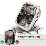 غطاء ساعة xDfind PC مجوف مزدوج الصفوف مع تصميم ماسي، لسلسلة Apple Watch 6 / 5 / 4 / SE مقاس 44مم، لسلسلة Apple Watch 6 / 5 / 4 / SE مقاس 40مم، لسلسلة Apple Watch 11 مقاس 46مم / 10 مقاس 46مم، لسلسلة Apple Watch 11 مقاس 42مم / 10 مقاس 42مم
