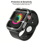 غطاء ساعة xDfind PC مجوف مزدوج الصفوف مع تصميم ماسي، لسلسلة Apple Watch 6 / 5 / 4 / SE مقاس 44مم، لسلسلة Apple Watch 6 / 5 / 4 / SE مقاس 40مم، لسلسلة Apple Watch 11 مقاس 46مم / 10 مقاس 46مم، لسلسلة Apple Watch 11 مقاس 42مم / 10 مقاس 42مم