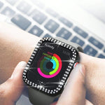 غطاء ساعة xDfind PC مجوف مزدوج الصفوف مع تصميم ماسي، لسلسلة Apple Watch 9 / 8 / 7 مقاس 45مم، لسلسلة Apple Watch 9 / 8 / 7 مقاس 41مم، لسلسلة Apple Watch 3 / 2 / 1 مقاس 38مم، لسلسلة Apple Watch 3 / 2 / 1 مقاس 42مم